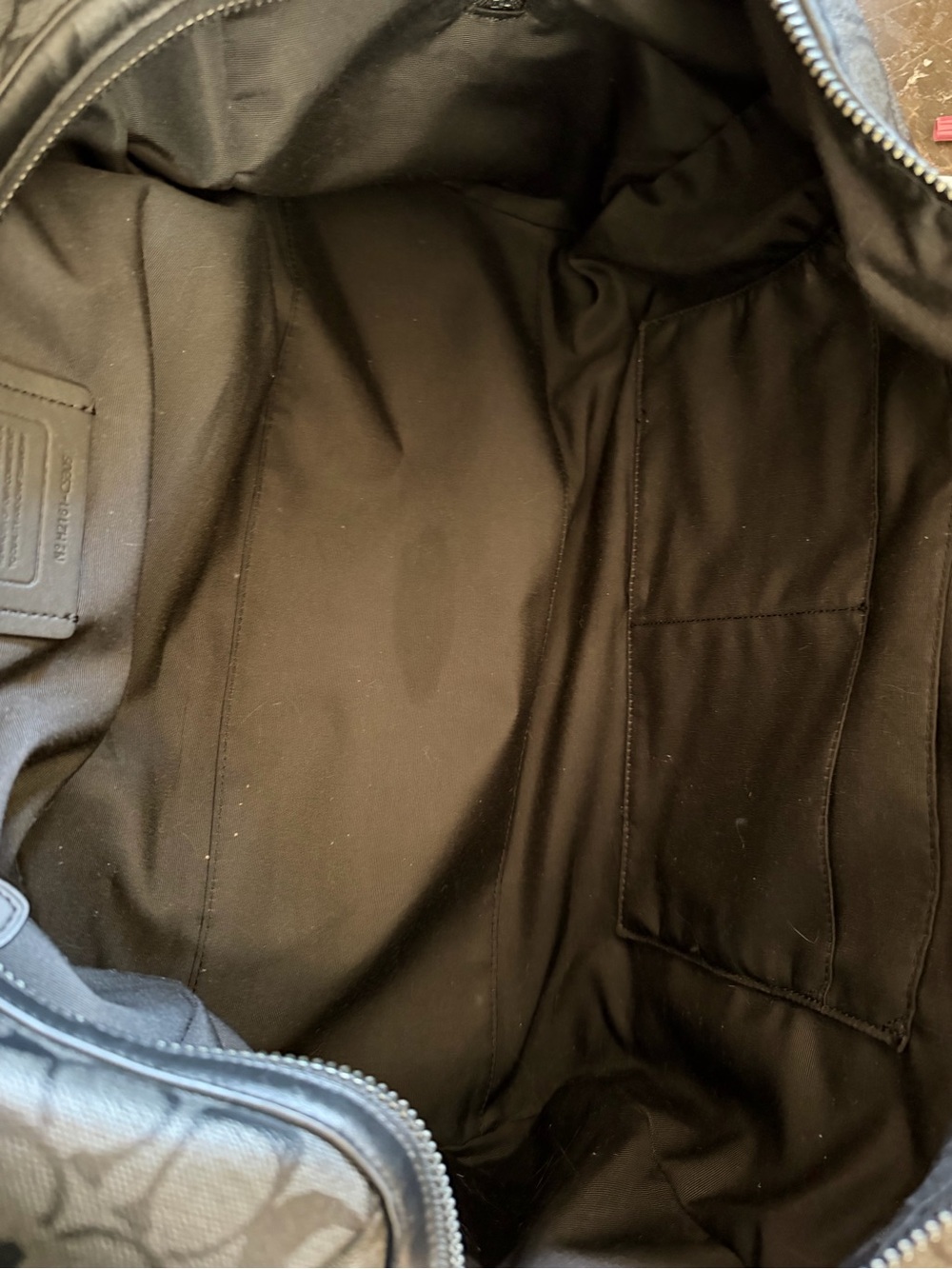 Coach Venturer Men's Signature Canvas Duffel in Charcoal and Black C5305 - Picture 13 of 14